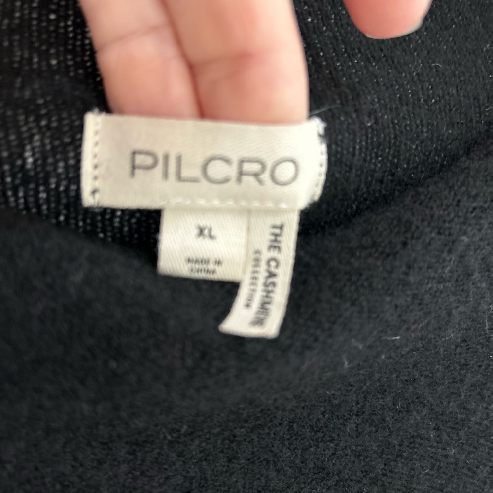 Pilcro Anthropologie Alani Cashmere Mockneck Sweater Oversized Black Size XL - Picture 3 of 7
